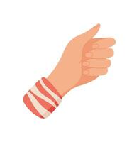 Hand gesture icon sticker. Symbol of giving and receiving. Flat cartoon design, graphic element, perfect for communication and expression themes. vector