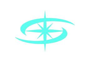 Y2K retro space symbol. Abstract Cosmic star icon with modern shape. Bold badge design featuring a cosmic element, showcasing a trendy aesthetic. Ideal for 90s decoration or graphic projects. vector