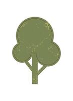 Brutalist abstract tree icon. Modern silhouette shape with grunge texture. A bold symbol of brutalism, flat aesthetic with y2k vibes, suitable for various graphic applications. vector