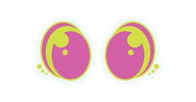 Y2K abstract eyes sticker. Bold psychedelic icon of the 90s. Modern element, retro shape, graphic symbol for trendy decoration or unique streetwear collection. vector