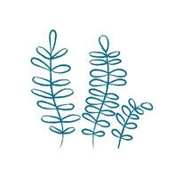 Underwater seaweed silhouette doodle. Aquatic flora shape in a unique design. Marine life, vibrant texture, potential for use in creative projects and aquatic illustrations. vector