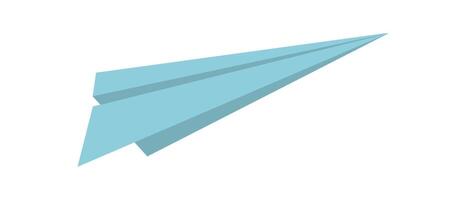 Airplane design. Blue paper airplane, a fun symbol of flight and creativity. Minimalism in art, a playful object ideal for education, leisure, and travel concepts. vector