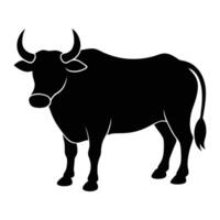 Minimalistic buffalo silhouette design in black and white vector
