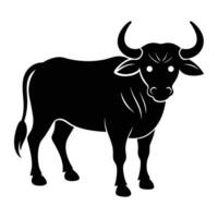 Elegant and powerful water buffalo silhouette in art style vector