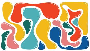 A modern abstract poster or set of colorful irregular shapes on a white background. Organic, fluid, melting shapes. Cute colorful organic shapes card. vector