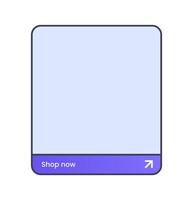 Shop now button in flat design style. Purchase signs for social media promotion. vector
