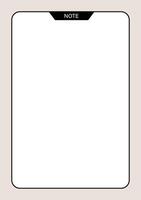 A blank note pad with a black border vector