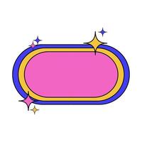 Pink Oval Frame with Blue and Yellow Borders vector