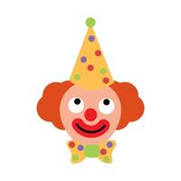 Colorful Clown Face with Party Hat and Bow Tie for a Cheerful Celebration vector