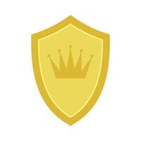 Golden Shield with Crown Royal Emblem Symbol vector