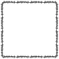 Black Stitch Border Square Frame, Simple Edge Design vector