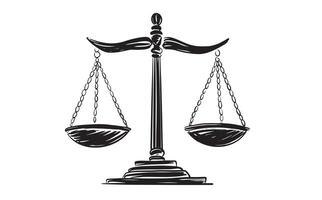 Scales of Justice A Symbol of Law and Fairness vector
