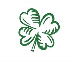 Patricks Day, Clover set on white, sketch. vector
