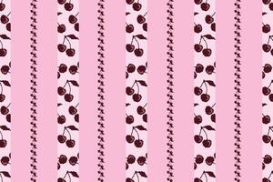 Seamless pixel cherry pattern, red, for printing carpets, fabrics and decoration. vector