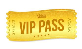 gold vip event pass on white background vector