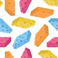 seamless pattern with multi-colored cleaning sponges. Pattern for packaging, business cards and wallpaper. vector