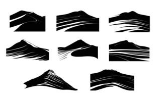 Sand Dunes Silhouette Bundle vector
