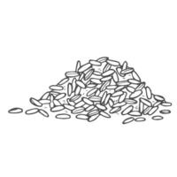 Bunch of Wheat Grains hand drawn illustration. Barley pile sketch drawing. vector