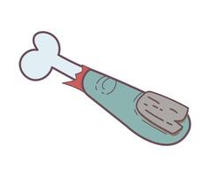Cartoon Style Severed Zombie Arm With Bone Protruding vector