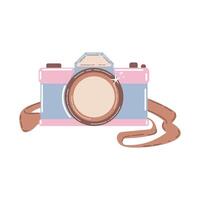 Retro Camera with Pink and Gray Accents vector