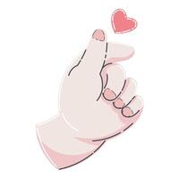 Hand Gesture With Mini Heart Illustration for Love and Affection Design vector