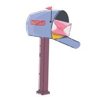 Purple Mailbox With Open Letter Displaying a Heart vector