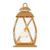 Rustic Lantern with Candle Illustration vector