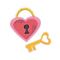 Heart Shaped Lock with Key Symbolizing Love and Security vector