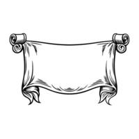 Blank vintage scroll illustration for custom text and design on white background vector