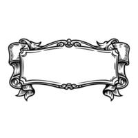 Vintage ornate frame design classic decorative border, elegant scrollwork art illustration vector