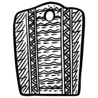 Handcrafted tribal cutting board with intricate geometric patterns vector