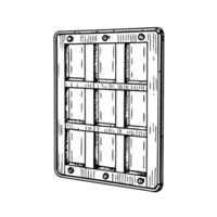 Sketch of wooden tic tac toe board game with hand drawn details vector