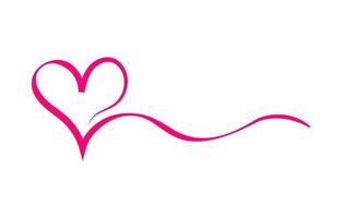 Pink Heart Design, Love Symbol, Romantic, Elegant, Curved, Flowing, Abstract, Graphic, Simple, vector