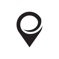 Abstract Black Location Pin, GPS Marker, Navigation Symbol vector
