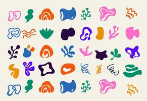 Abstract Colorful Shapes Organic Forms, Plants, and Swirls vector