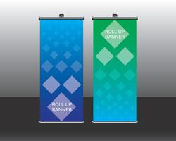 Roll up banners with Rectangle Pattern vector