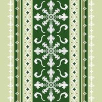 Elaborate Royal Deep Green Stripe Border with Starry Stars Decoration in Victorian Scroll Ornament Design. Whitework Silk Brocade Embroidery Seamless Border Pattern Beautiful Medieval Textiles Apparel vector