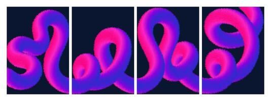 Abstract Neon Furry Wave Background. Gradient Shapes and Glowing Texture. Futuristic Cyberpunk Design for Posters, Banners, and Cards. vector