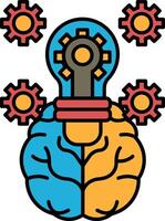 A brain with a key in it vector