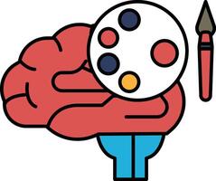 A brain with a paintbrush in front of it vector