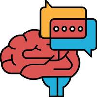 A brain with a speech bubble on it vector
