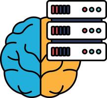 A brain with a computer inside of it vector