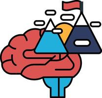 A brain with mountains in the background vector