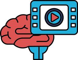 A brain is shown with a player on top of it vector