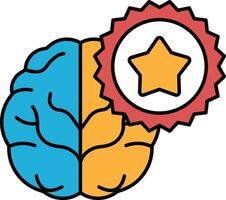 A brain with a star on it vector