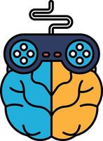 A brain with a controller on it vector