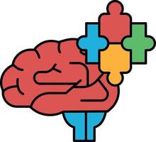 A brain with puzzle pieces on it vector