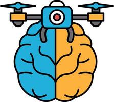 A brain with a camera on it vector