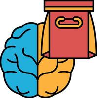 A brain and a red bag with a handle vector