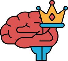 brain with a crown on top of it vector